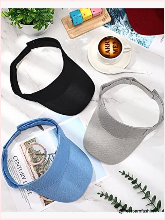 5 Pack Adjustable Sports Visor Hat Sun Visors for Running Golf Tennis main image 6